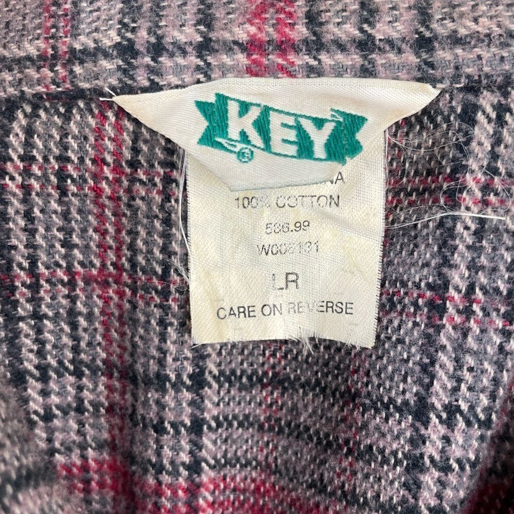 Key Heavy Snap Down Flannel Size L Regular EUC - Picture 9 of 9